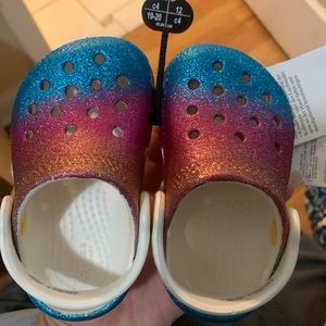 Ombré glitter baby crocs